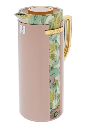 ALSAIF Widad Plastic Thermos Rose Pattern 1 Liter Brown