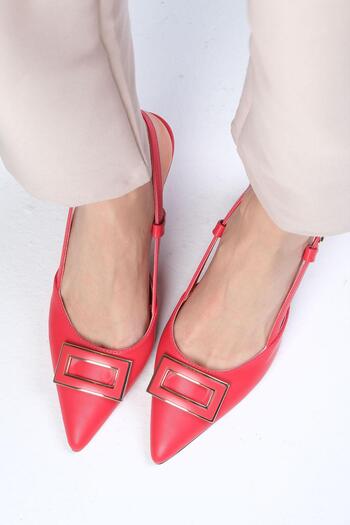 Mio Gusto Larisa Red Color Women's Heeled Shoes