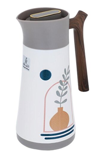 ALSAIF Golry Gloria Glass Thermos 600 Ml Plastic Body Grey White