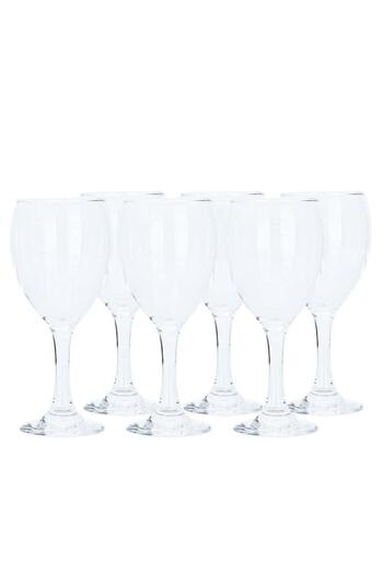 ALSAIF Glass Juice Cups Set 6 Pieces 13.5 Ounce Clear