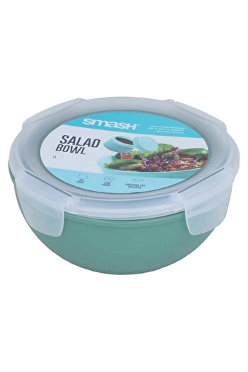 ALSAIF Plastic Food Container 1 Liter Deep With Lid Green