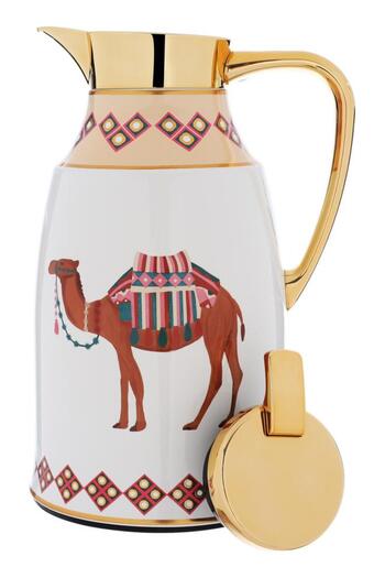 ALSAIF Steel Terhal Thermos Set 1.3/1 Liter 2 Pieces White Colored