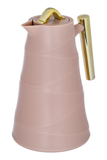 ALSAIF Bamboo Glass Thermos 1 Liter Plastic Body Light Brown
