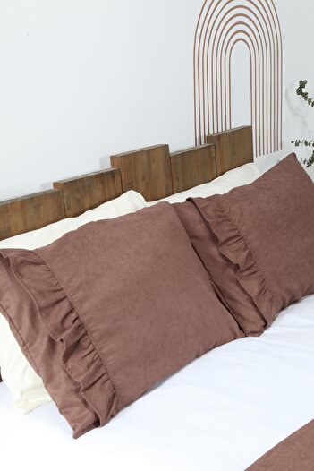 cotton maison Poli Yatak Runner Takımı Fırfırlı 80x220 Cm