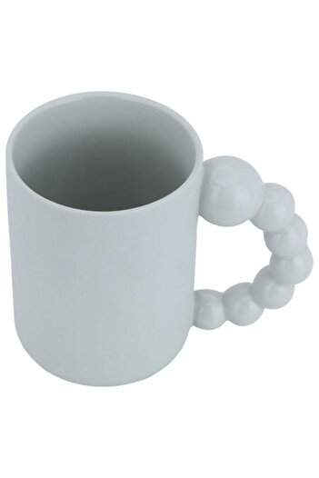 ALSAIF Ceramic Mug 500 Ml Large Ball Handle Light Grey