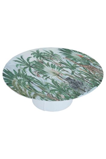 ALSAIF Porcelain Cake Stand 30X30X10 Cm Flat Round White