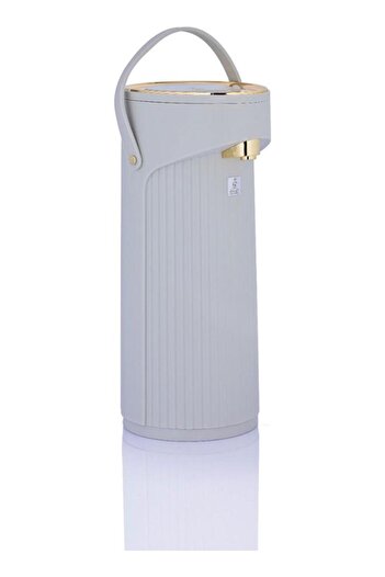 ALSAIF Thermal Glass Thermos 2.2 Liters Light Gray Golden