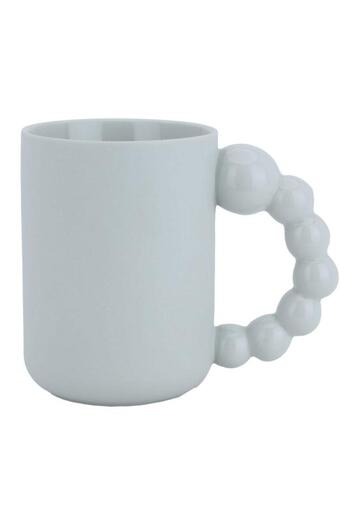 ALSAIF Ceramic Mug 500 Ml Large Ball Handle Light Grey