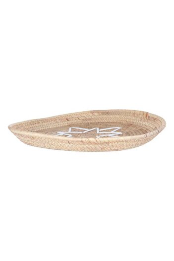 ALSAIF Sword Wicker Bowl 42X5 Cm Beige