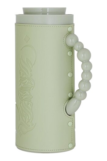 ALSAIF 7 Glass Thermos 1 Liter Plastic Body With Leather Cover Green