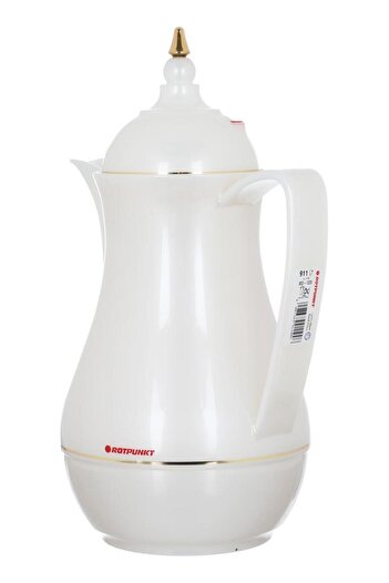 ALSAIF Rotpunkt Glass Thermos 1 Liter Plastic Body White