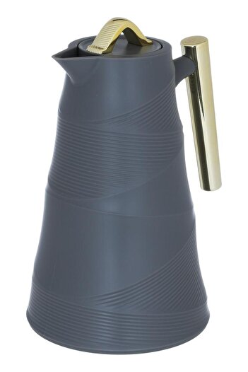 ALSAIF Glory Bamboo Glass Thermos 1 Liter Plastic Body Grey
