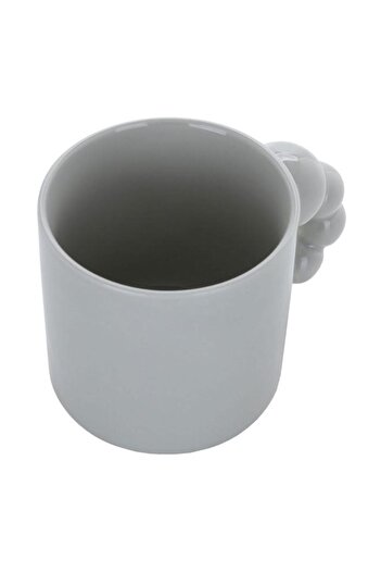 ALSAIF Porcelain Mug 400 Ml Large Ball Handle Gray