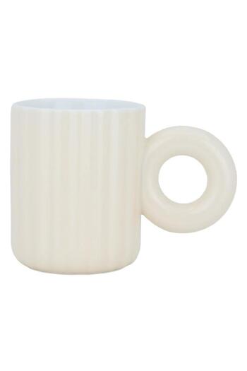 ALSAIF Mug With Porcelain Round Handle 400 Ml Beige