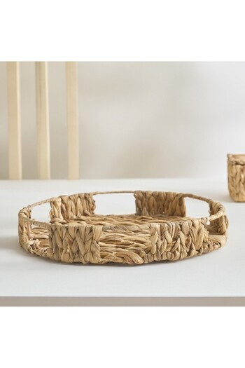 Home Box Willa Water Hyacinth Round Decorative Tray 40x40x6 cm