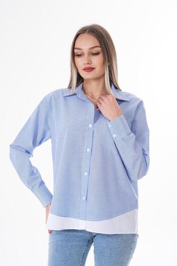 ŞİMAL Double Look Striped Women's Shirt - 250137