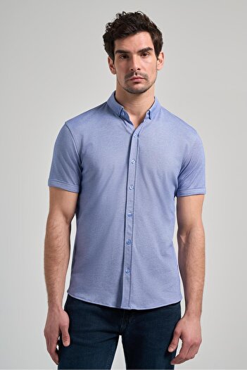 İmza Saks Classic Slim Fit Бавовняна сорочка - довгий рукав, прямий крій, комір на ґудзиках, без кишень 1004250152_305