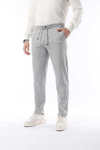 İDS COLLECTİON Slimfit Jogger Сезонні зручні штани з еластичним поясом, світло-сірі