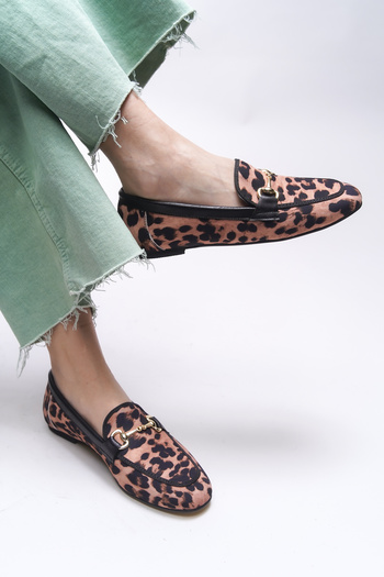 Riccon Ophisalia Leopard Patterned Women's Ballerinas - 001293