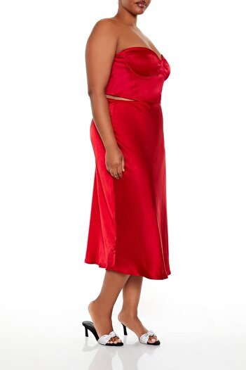 Forever 21 Plus Size Saten Etek
