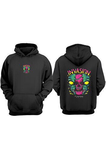Anetos Invasion Design Back Printed Black Sweatshirt