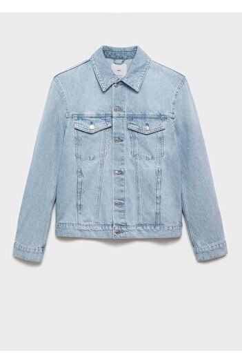 MANGO Man Kürk yakalı denim mont