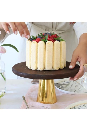 Akayev Wooden 28 Cm Gold Conical Leg Presentation Holder