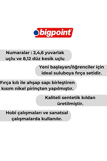 Bigpoint Набір з 5 синтетичних щіток серії 985 — круглі та з рівним зрізом
