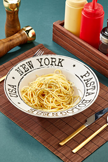 EMBazaar Pasta, Salad Plate 26 Cm, Pit Plate, Pasta Presentation Plate