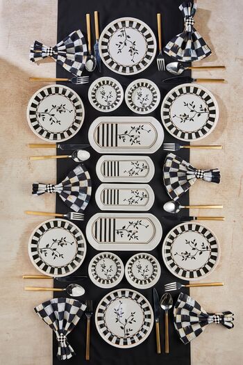 EMBazaar 14 Pieces Presentation Set Premium Black Olive Series Breakfast Set Breakfast Set Cake Plate Presentation Plate
