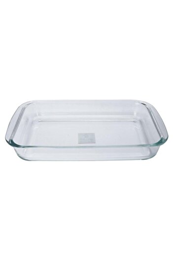 ALSAIF Max Glass Oven Tray 2.2 Liter 34.5X20.8X5.2 Cm With Lid Transparent