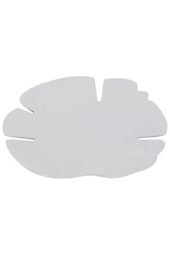 ALSAIF Painted Iron Sweet Dish 27 X 27 X 2.9 Cm Leaf Shape Light Gray
