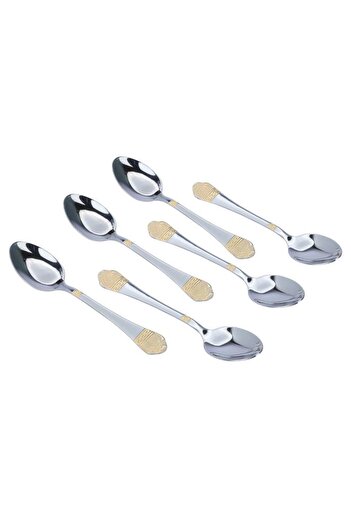 ALSAIF Steel Sweet Spoons Set 6 Pieces Silver