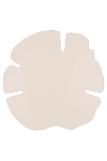 ALSAIF Painted Iron Sweet Dish 27 X 27 X 2.9 Cm Leaf Shape Light Beige