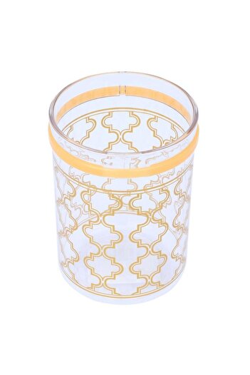 ALSAIF Plastic Spices Box Circular Golden Transparent Embossed