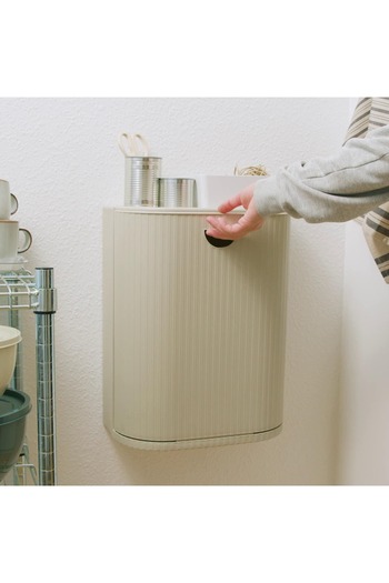 erorex Bin with lid, grey-beige, 21 l