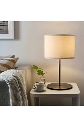 erorex Table lamp base, nickel-plated, 38 cm