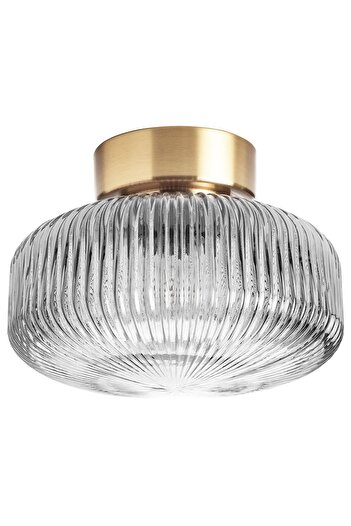 erorex Ceiling lamp, brass/grey clear glass, 27 cm