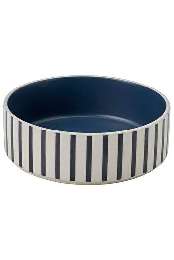 erorex Pet bowl, stripe pattern black-blue/dark blue, 15 cm