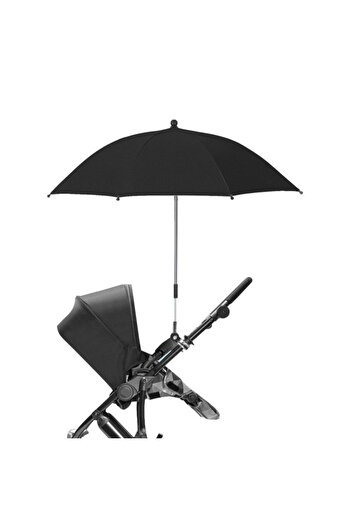 TEKNUM Universal Stroller Umbrella with Holder Clip Clamp, 360 Degree Rotatable - Black
