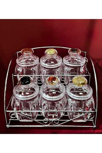 AR HOME 6 Piece Acrylic Spice Jar Set