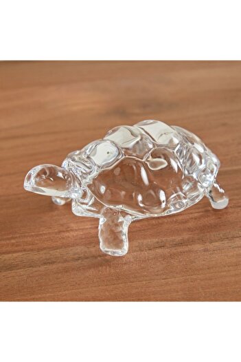 Home Box Vega Glass Tortoise Accent 11x7.8x4.8 cm