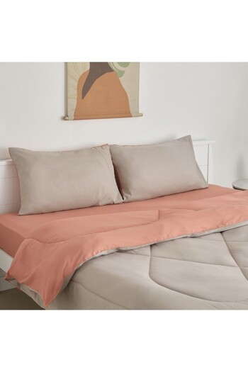 Home Box Derby 3-Piece Reversible Microfiber Queen Comforter Set 200x230 cm