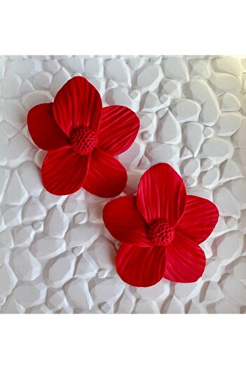 ACCESSORY Red Flower Earrings
