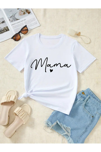 HOFFNUNG Unisex Best Mom Printed Crew Neck Oversize T-Shirt
