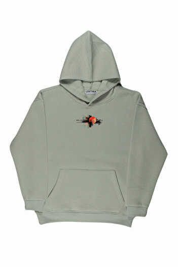 By Caspita Fashion Lenithra Міський принт на спині, унісекс, оверсайз, сірий худі
