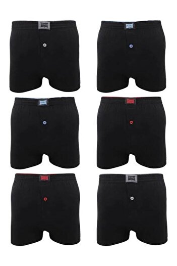 Tutku New Season 6-Piece Flat Boxer Aesthetic Black Buttoned Men's Fictitious Shoes