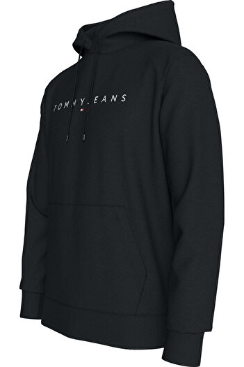 Tommy Hilfiger Erkek Siyah Kapüşonlu Sweatshirt