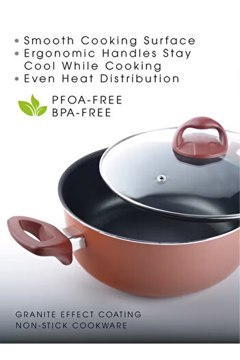 Trust Pro Aluminum Non Stick Cookware Set of 9 Pcs Brown KR58
