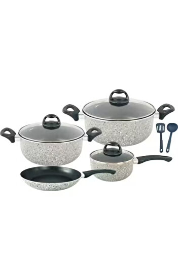Trust Pro Aluminum Non Stick Cookware Set of 9 Pcs Gray KR59